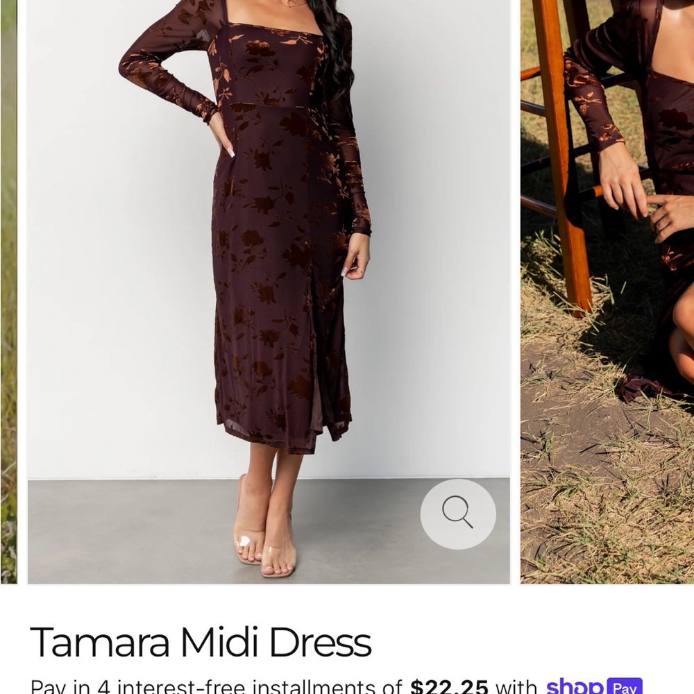 Tamara Midi Dress in Deep Plum Floral